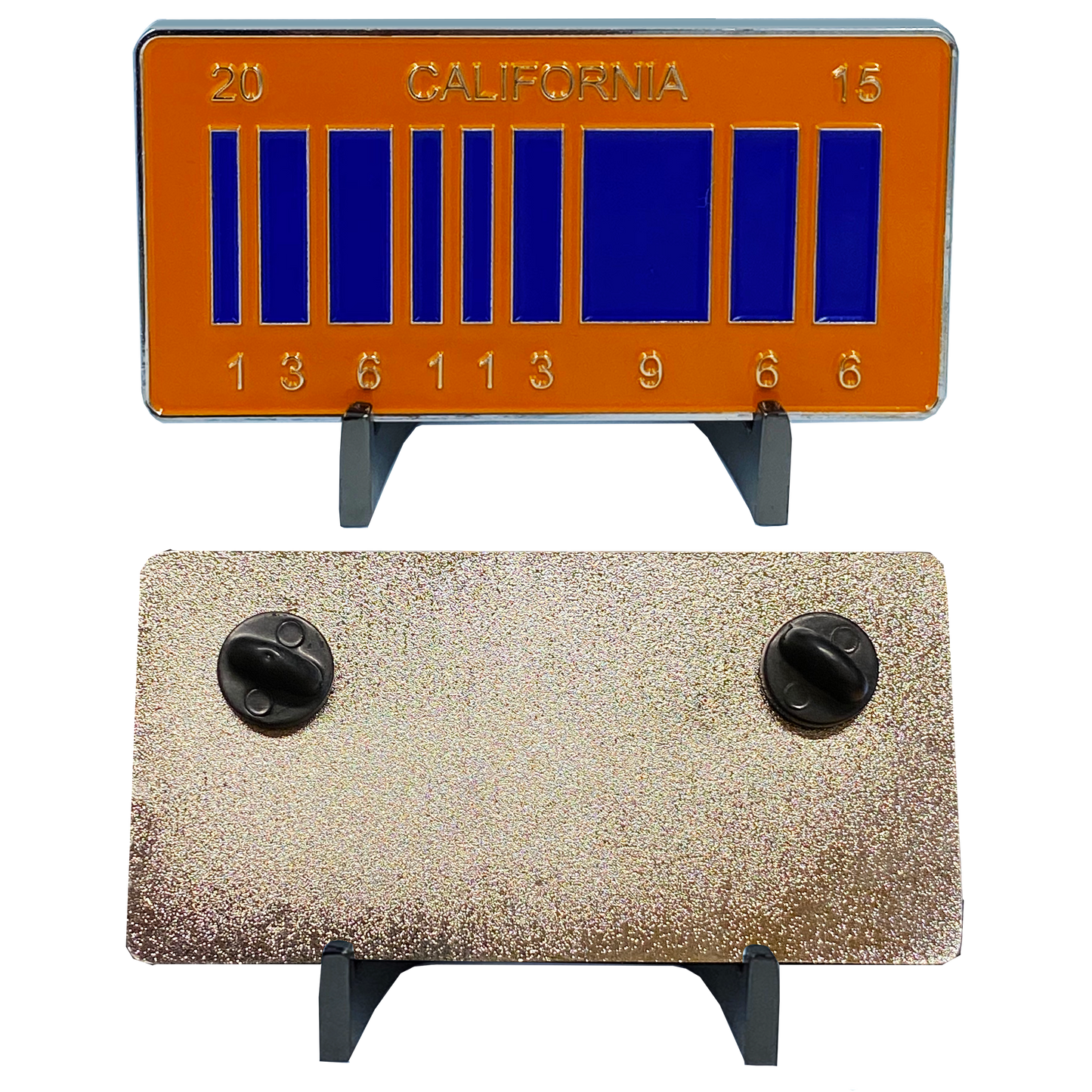 MM-011 Back to the Future inspired 2015 OUTATIME Delorean California License Plate Pin