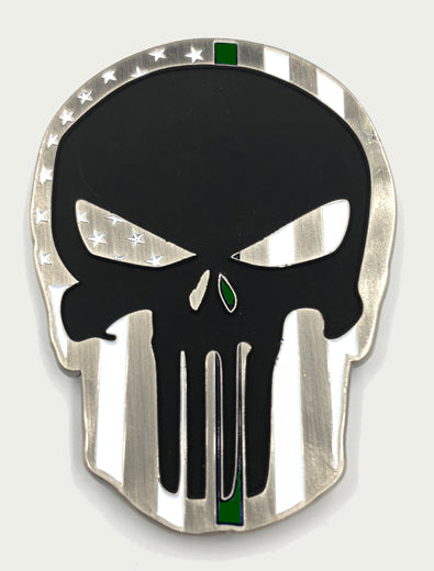 Thin GREEN line challenge coin (2.5" coin) Border Patrol Deputy Sheriff Police Army marines