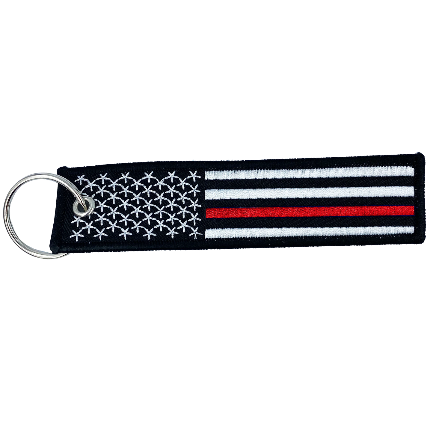 CL-TT Thin Red Line Fire Fighter Fireman Firefighter Fire Department Flag First Responder Keychain or Luggage Tag or zipper pull