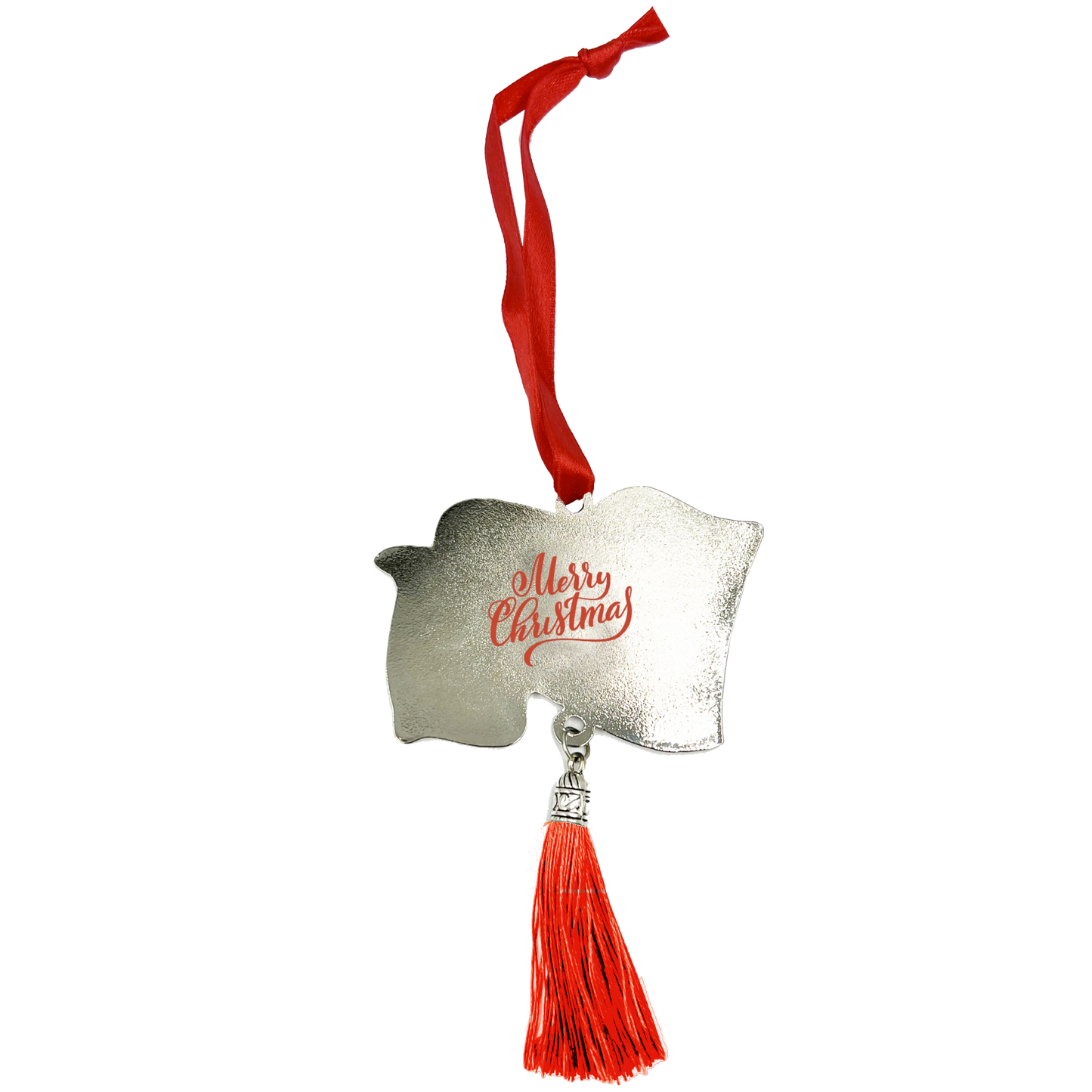 GL3-019 Thin Red Line Flag Merry Christmas Ornament Fire Fighter Firefighter Fire Department