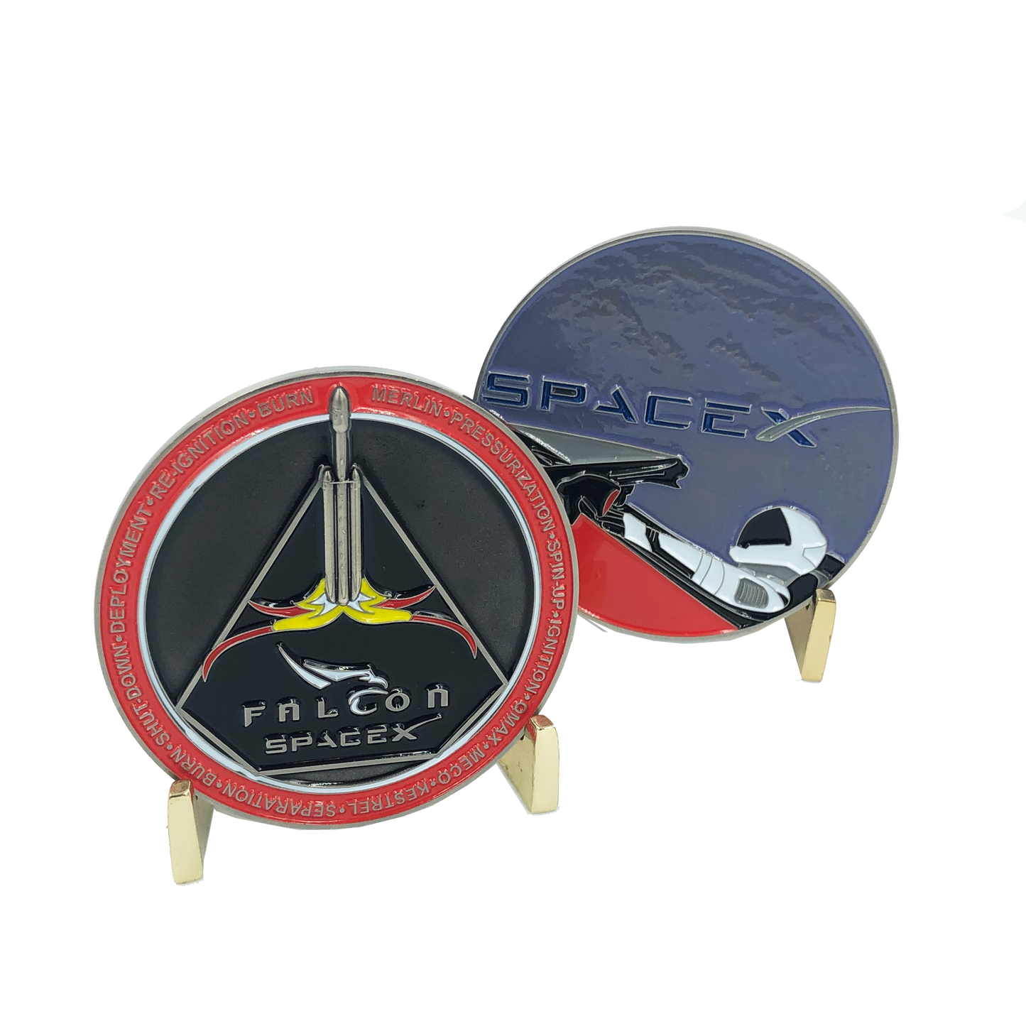 I-020 SpaceX Starman Falcon Heavy Rocket Man Challenge Coin Space X Tesla