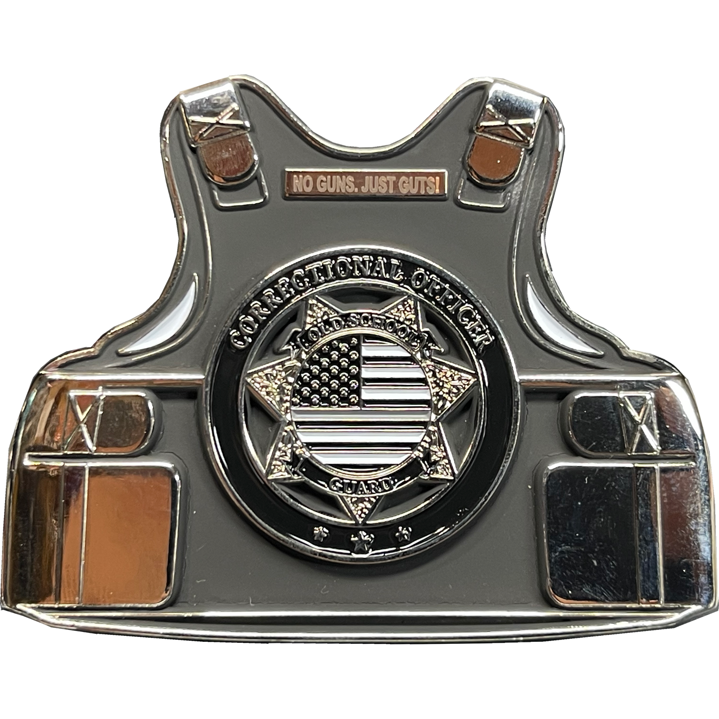 BL16-003 Can't Fix Stupid Old School Prison Guard Vest Correctional Officer CO Corrections Thin Gray Line Challenge Coin