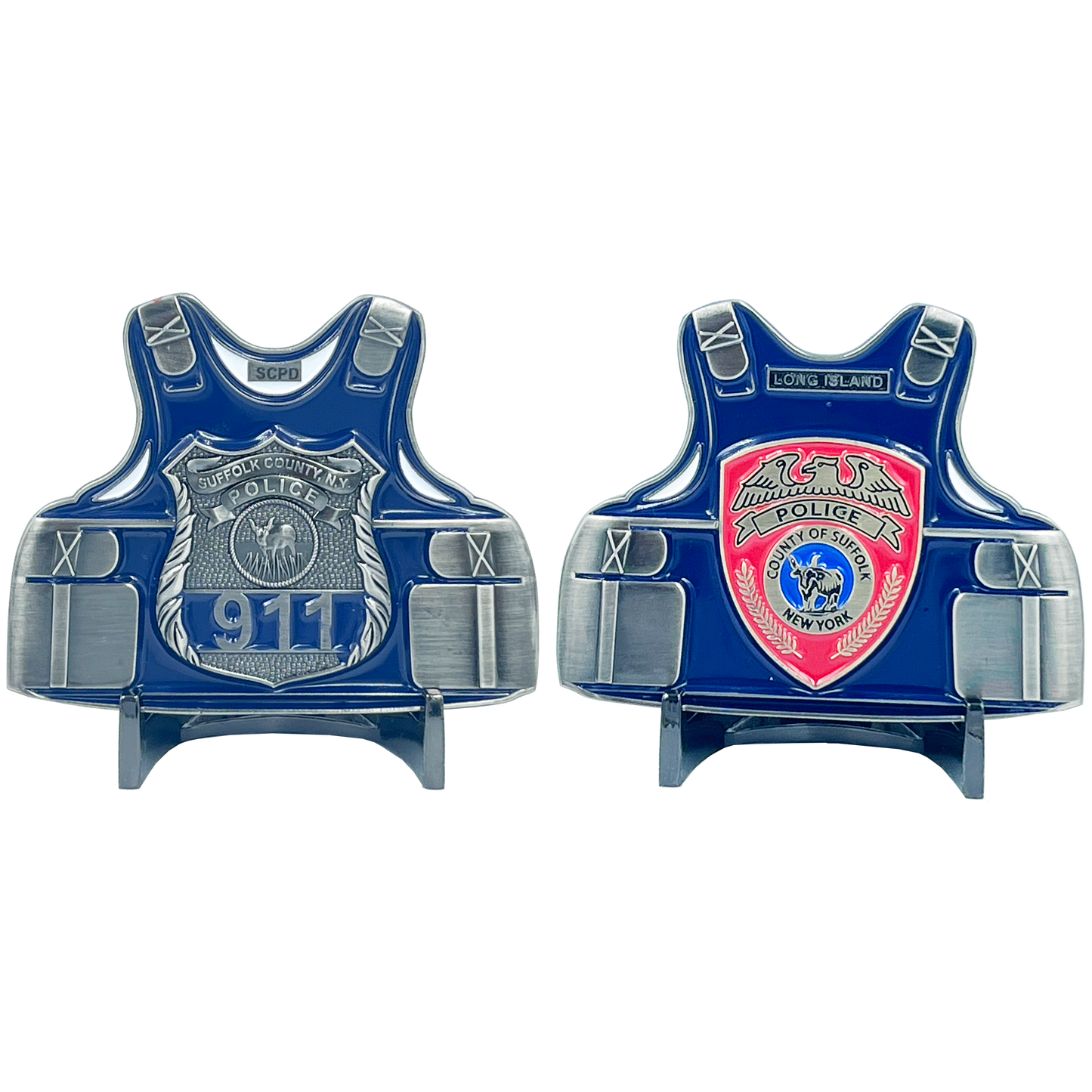 BL9-003 Suffolk County Police Department SCPD Long Island Police Officer Body Armor Challenge Coin