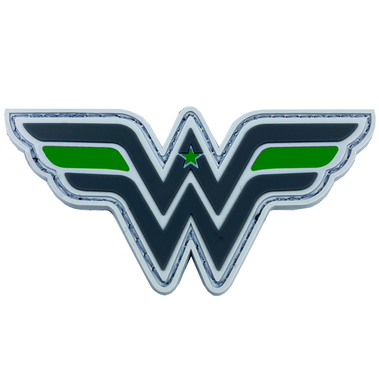 DL5-09 Wonder Woman inspired Women in Law Enforcement Thin Green Line Police Deputy Sheriff Army Marines Border Patrol CBP Patch hook and loop back PVC