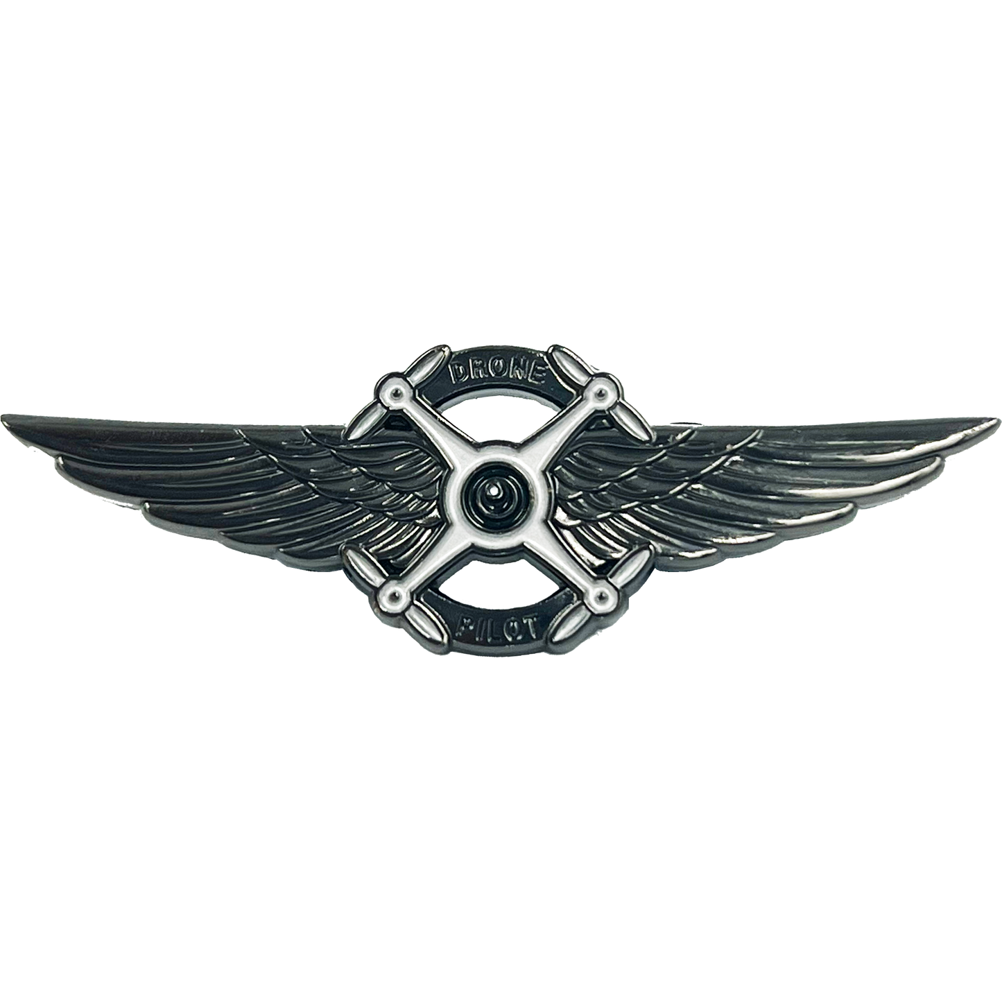 BL5-013 Full size UAS FAA Commercial Drone Pilot Wings pin Black Tactical