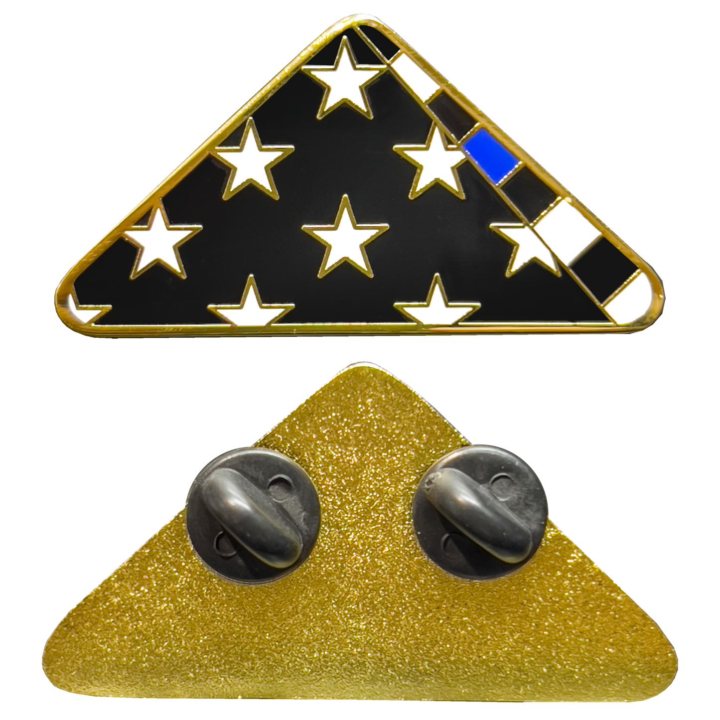 PBX-004-E Thin Blue Line Police Honor Guard Folded US Flag Pin FBI ATF CBP BPD NYPD