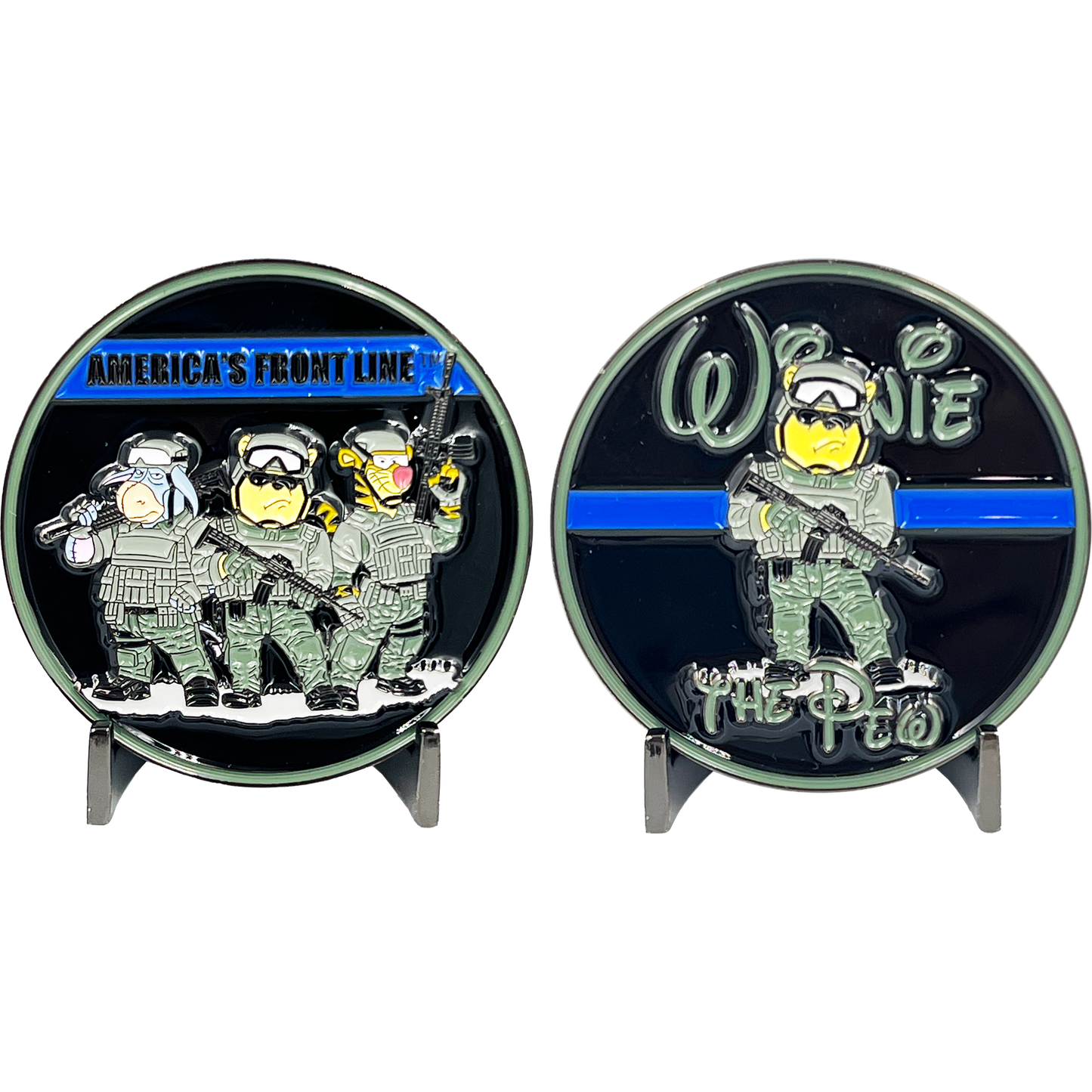DISCONTINUED EL12-018 Thin Blue Line Police Operator SRT SWAT NYPD LAPD FBI ATF Chicago Challenge Coin