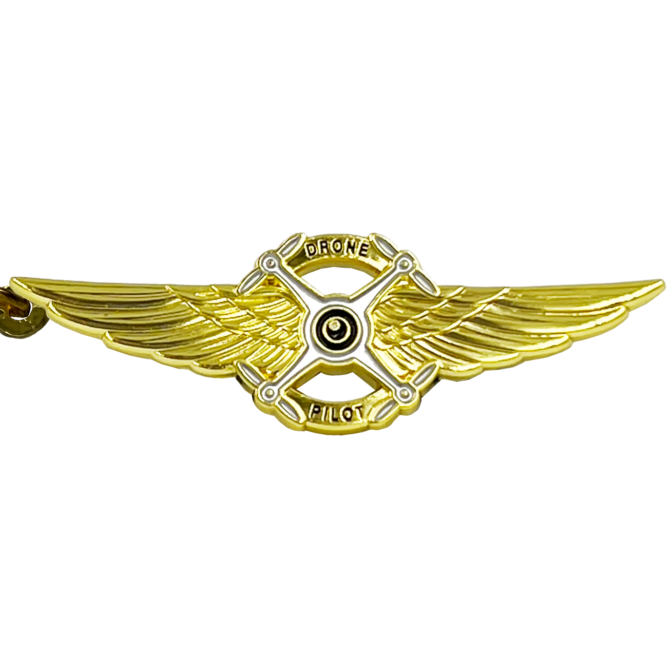 EL3-005 Full size UAS FAA Commercial Drone Pilot Wings keychain with 1 inch keyring on swivel attachment