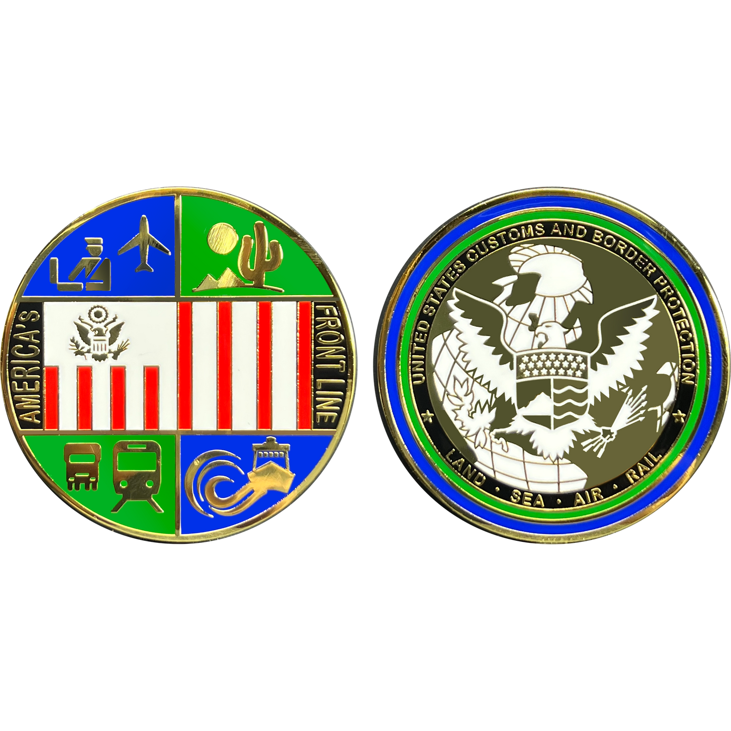 GL4-003 CBP land Sea & Air Border Patrol Field Operations Air and Marine Challenge Coin