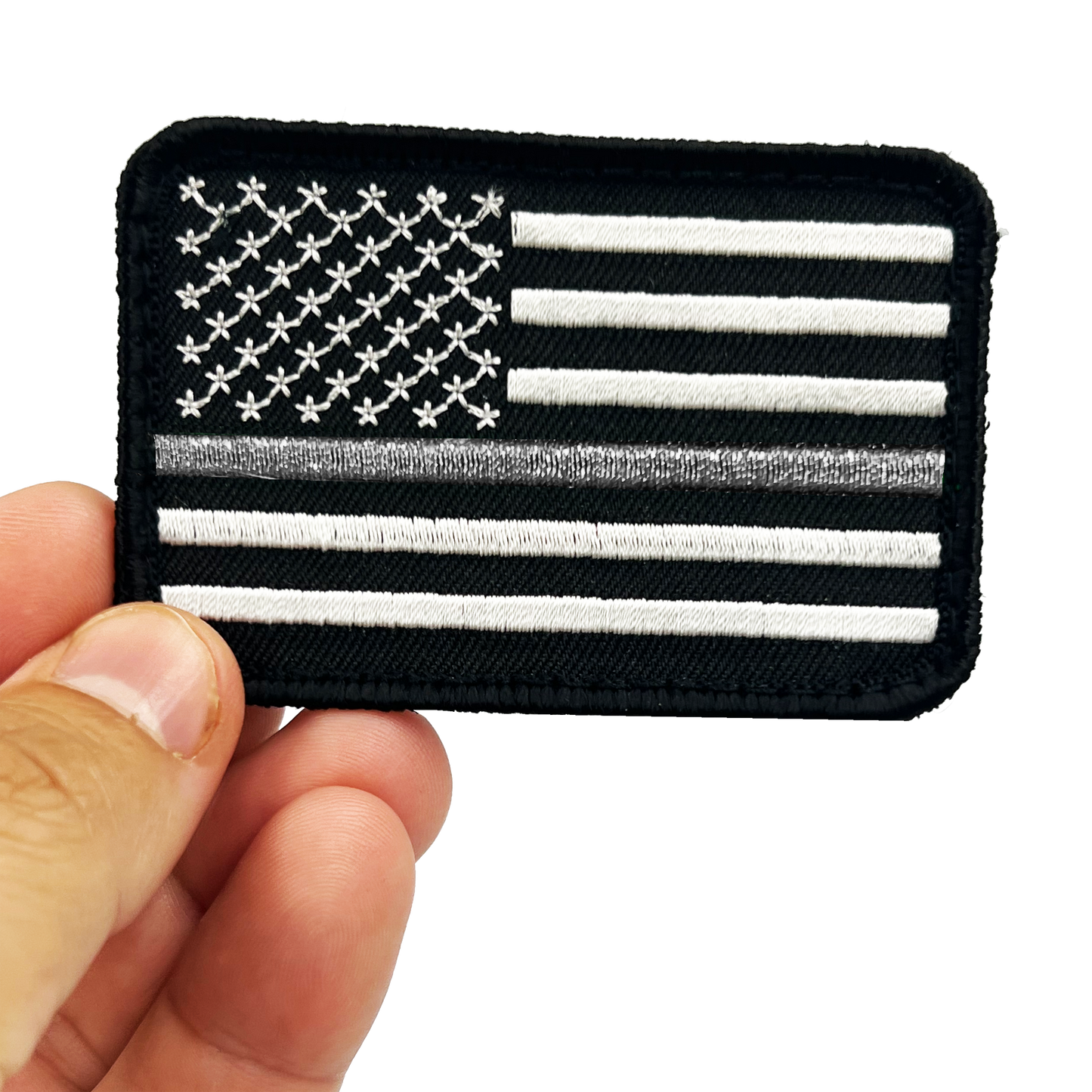 EL12-020 Thin Gray Line Correctional Officer patch CO Tactical Corrections Subdued American Flag with hook and loop back embroidered