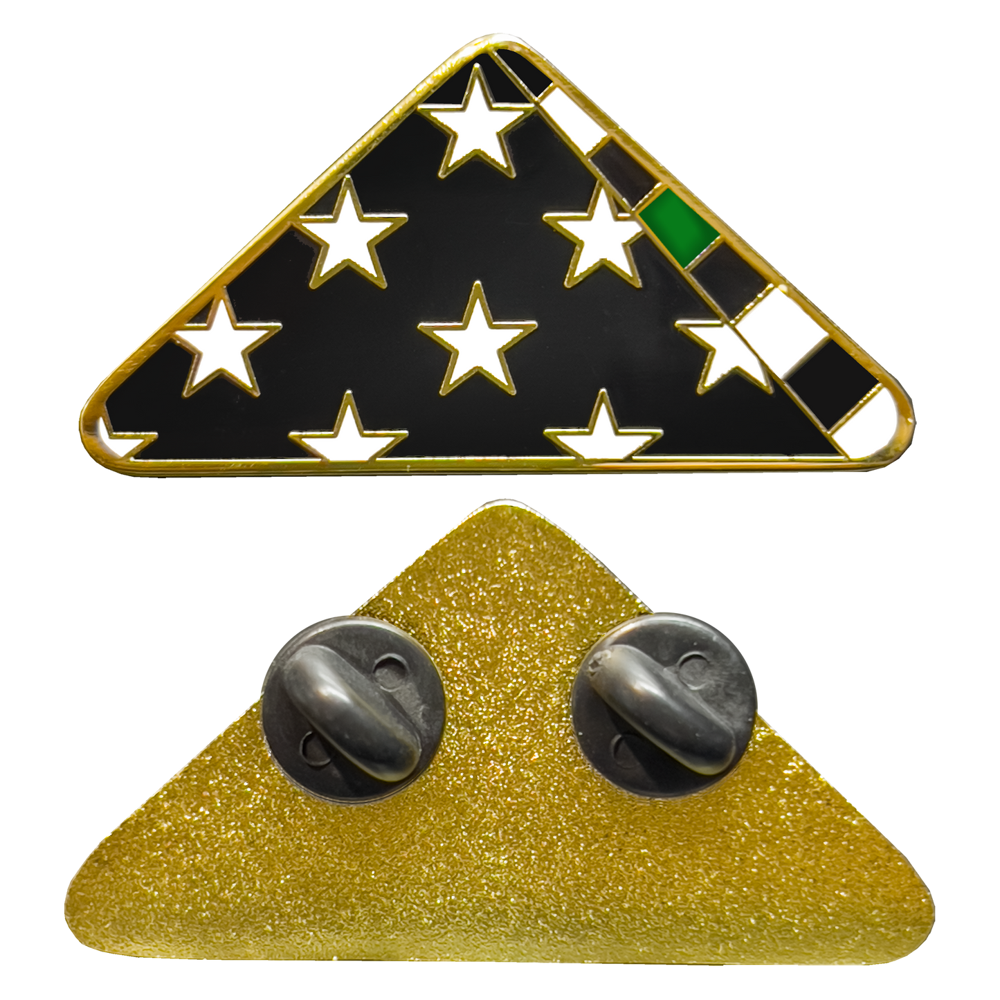 PBX-004-F Thin Green Line Police Honor Guard Folded US Flag Pin CBP Border Patrol Army Marines Military Veteran