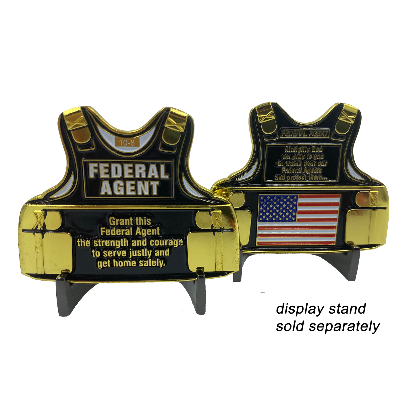 B-003 Federal Agent Body Armor Challenge Coin Police FAM FBI BOP ATF FPS