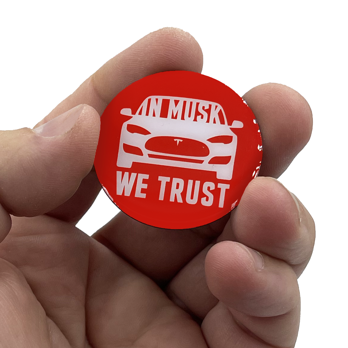 EL6-013 Elon Musk pin SpaceX Tesla In Musk We Trust pin with 2 pin posts