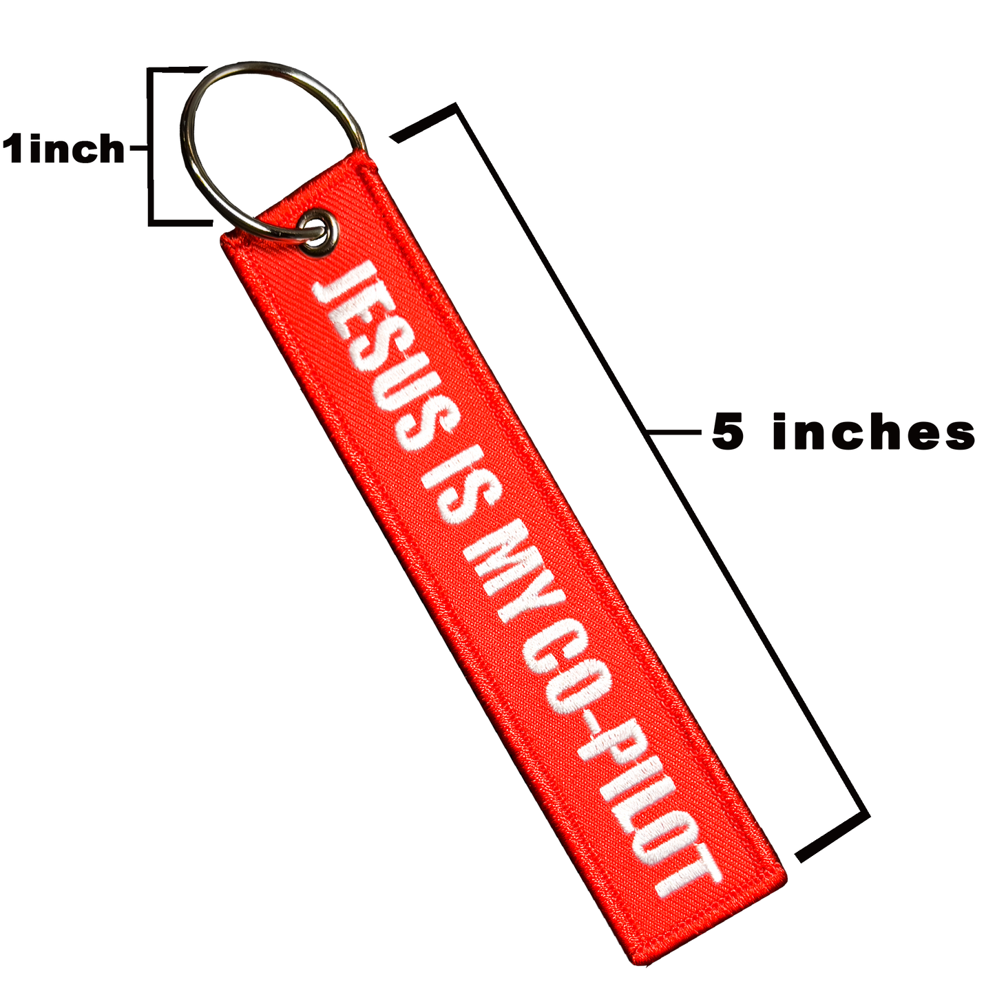 EL11-021 Jesus is my Co-Pilot Amen CREW Keychain or Luggage Tag or zipper pull Fish Spirit
