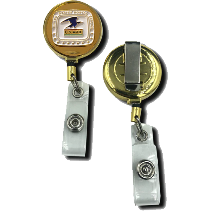 CL8-03 Postal Retractable ID reel metal ID card holder inspector Mailman mail carrier
