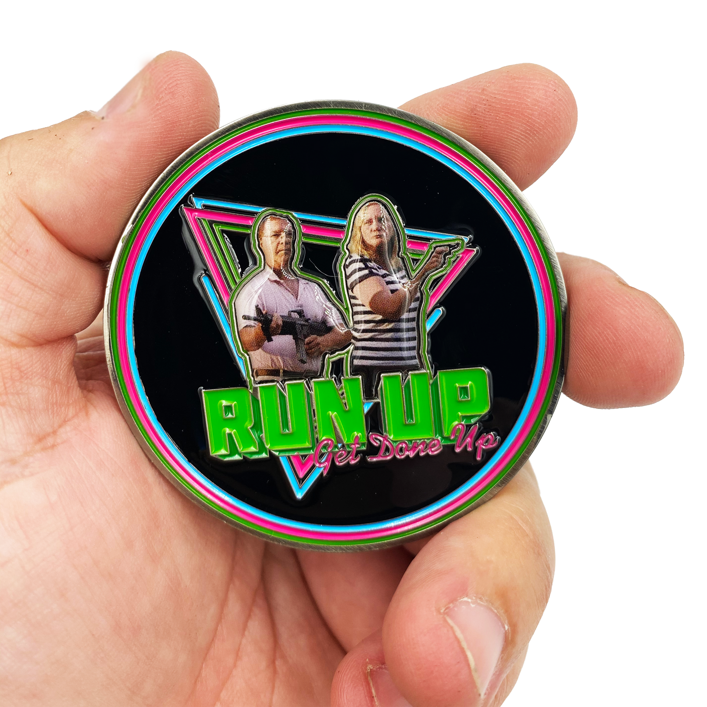 discontinued DL6-12 Missouri 2nd Amendment Couple Challenge Coin Run Up Get Done Up St. Louis McCloskey We the People Guns