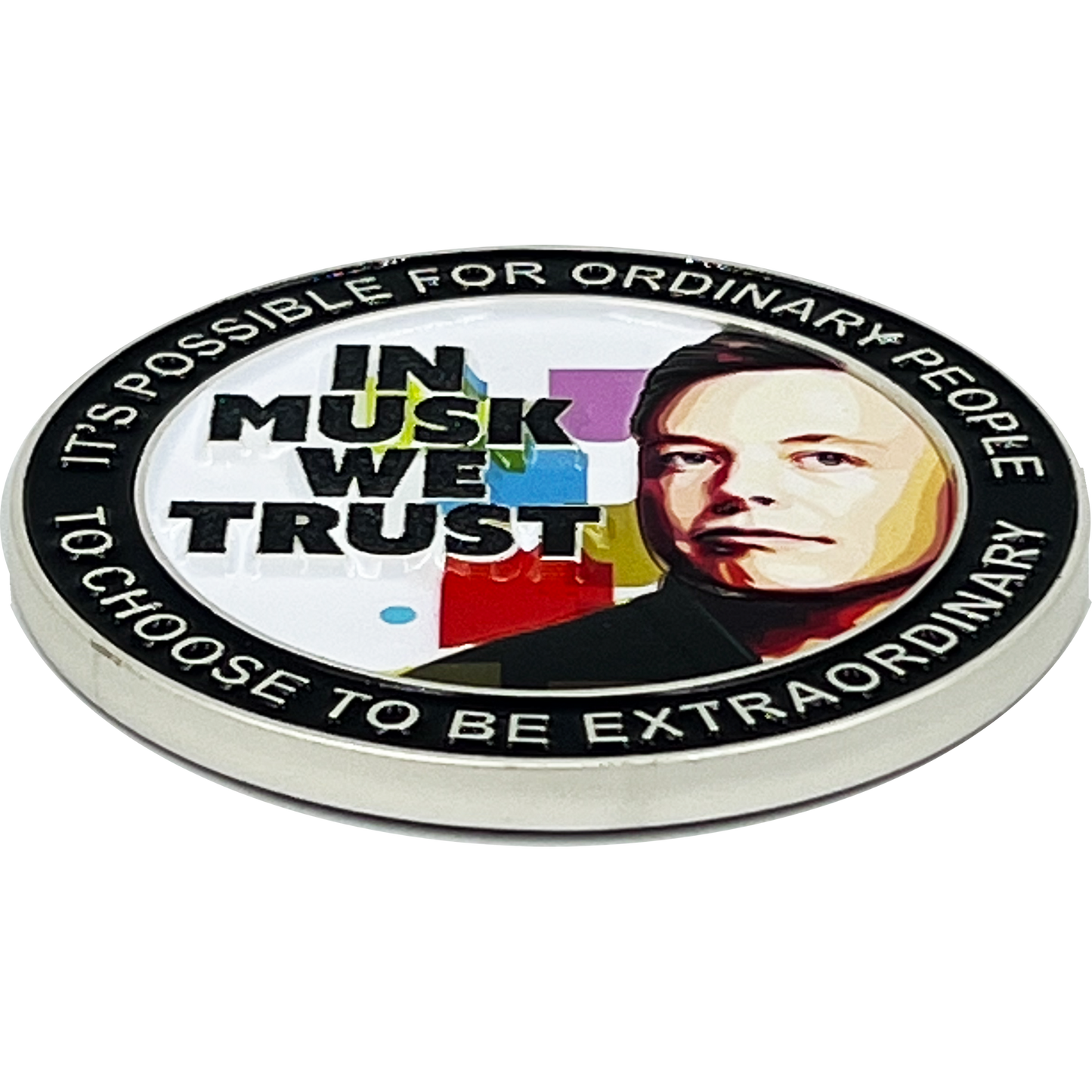 CL5-014 SpaceX Elon Musk Motivational Quote Gift Twitter Challenge Coin Space X Tesla