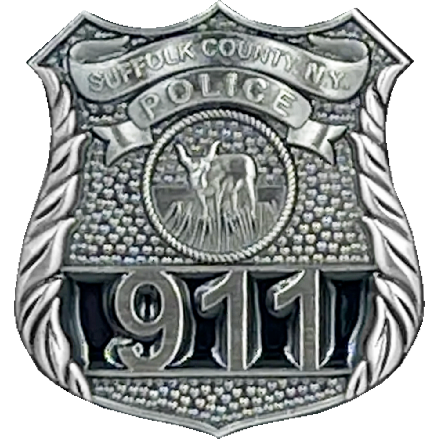 PBX-003-E Suffolk County NY Police Department SCPD Police Officer Long Island LINY nickel plated metal lapel pin