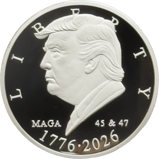 EL15-15 President Donald Trump Liberty 1776 - 2026 250th Anniversary Mirror Finish Coin