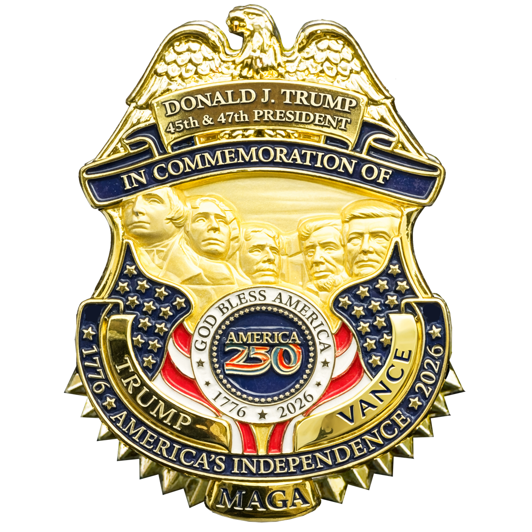 CL-YY Trump Vance Presidential 250th Anniversary 47 Full Size Commemorative with hinged pin back