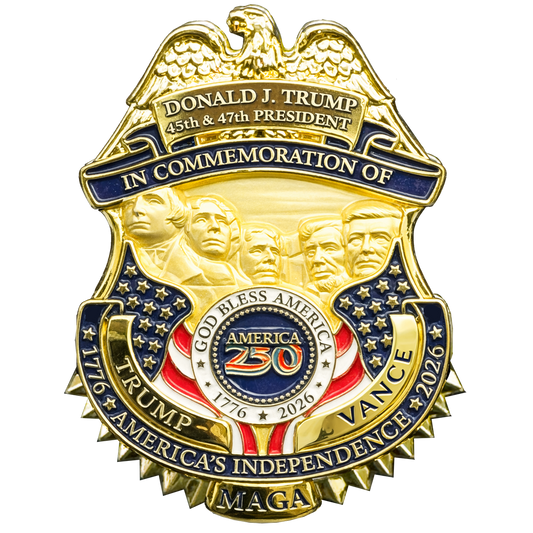 CL-YY Trump Vance Presidential 250th Anniversary 47 Full Size Commemorative with hinged pin back