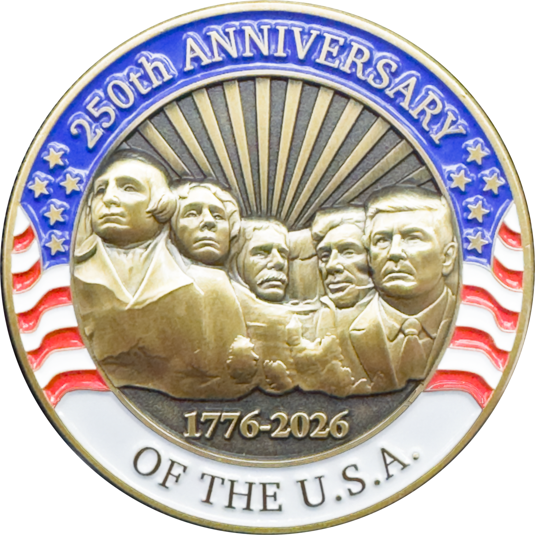 BL15-4 250th Anniversary President Donald Trump Challenge Coin Mount Rushmore 1776-2026