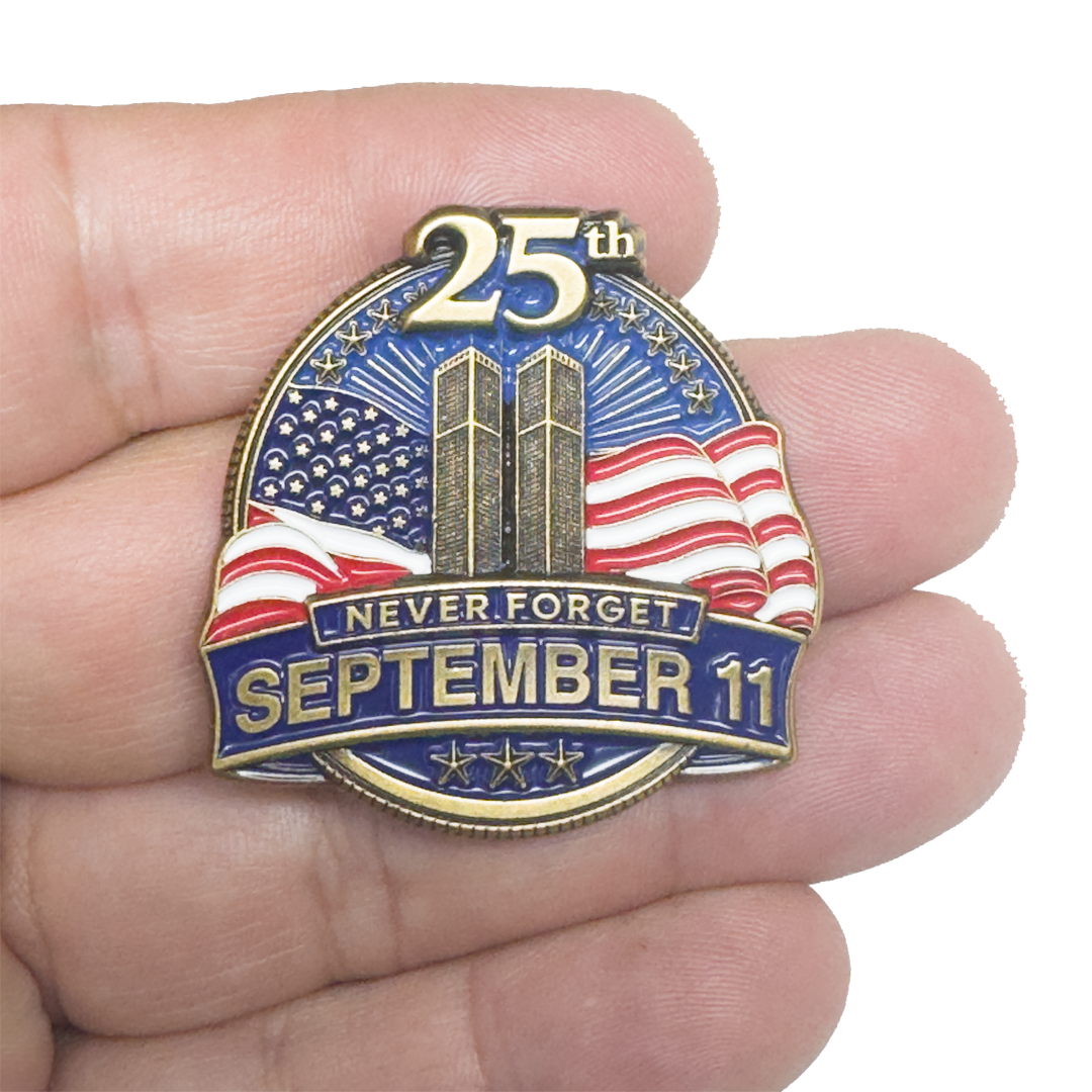 KK-16 September 11th 9/11 pin 25th Anniversary Commemorative Anniversary Lapel Pin