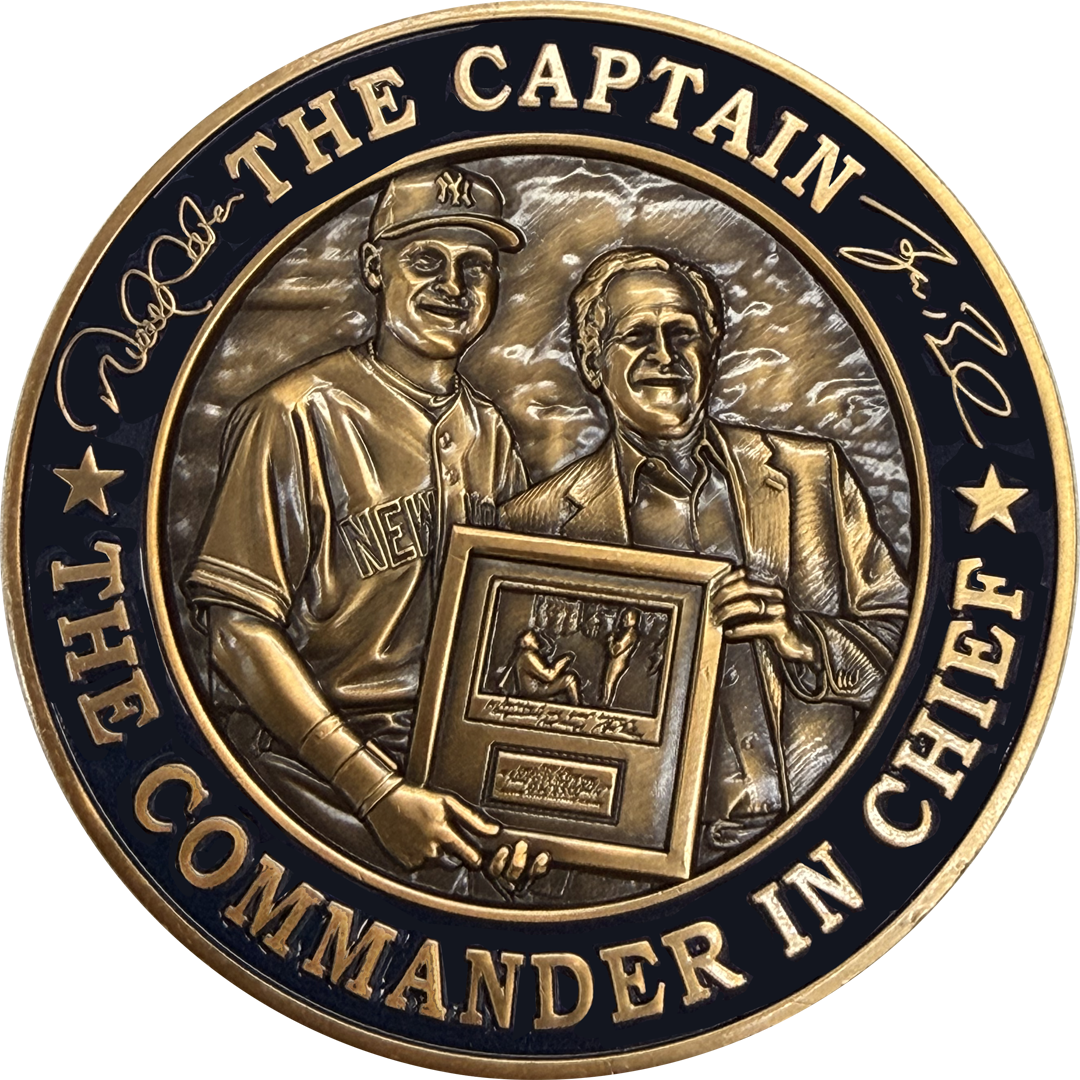 EL19-11 September 11 25th Anniversary President Bush Jeter Thin Blue Line Challenge Coin for NYPD