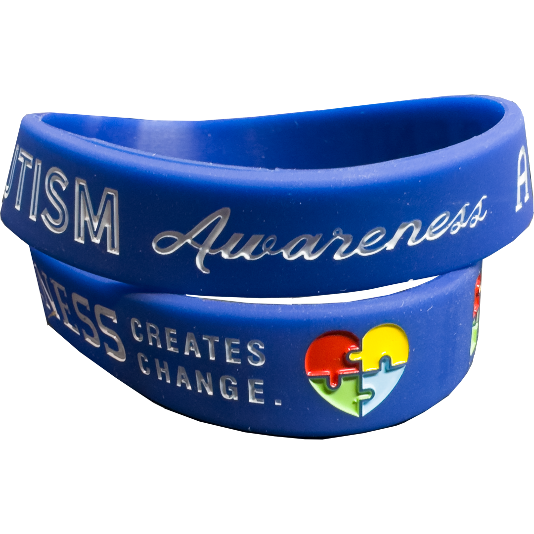 Autism Awareness inspirational Puzzle Piece Create Awareness Silicon Bracelet (BLUE)