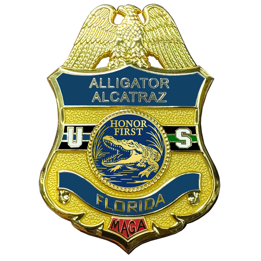 BL17-18 Trump MAGA Alligator Alcatraz Full Size Commemorative with clip back not challenge coin 47