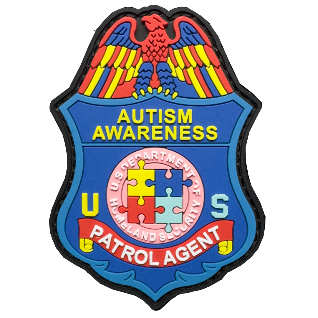 BL5-006 Border Patrol Agent Autism Awareness Month Officer Police PVC Patch