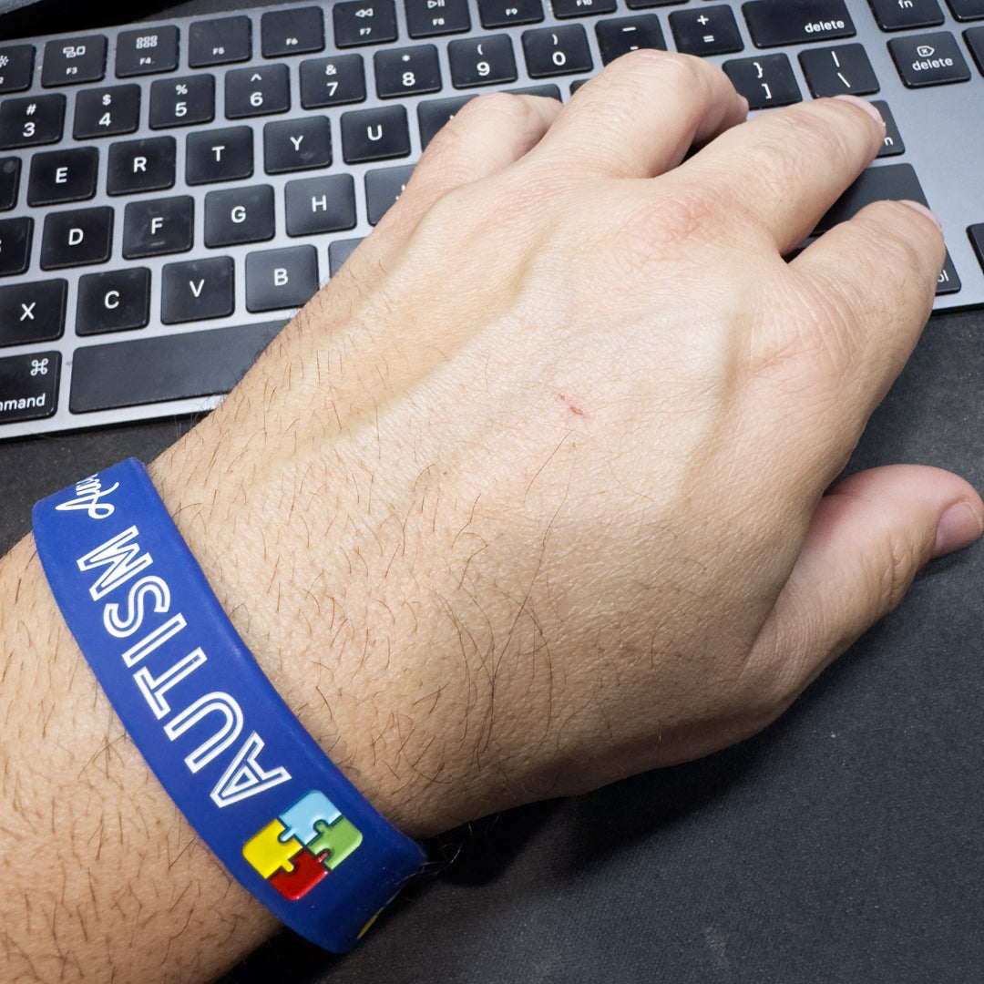 Autism Awareness inspirational Puzzle Piece Create Awareness Silicon Bracelet (BLUE)