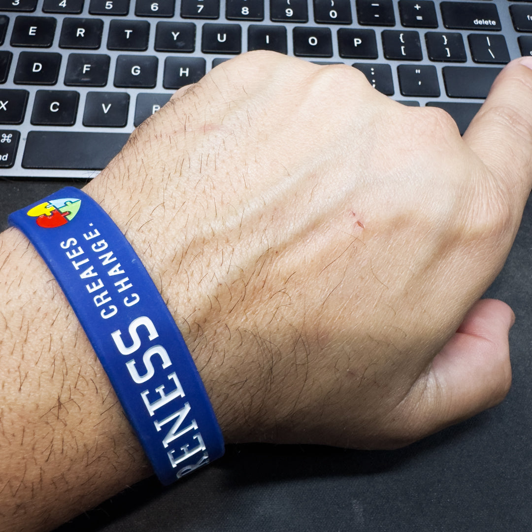 Autism Awareness inspirational Puzzle Piece Create Awareness Silicon Bracelet (BLUE)