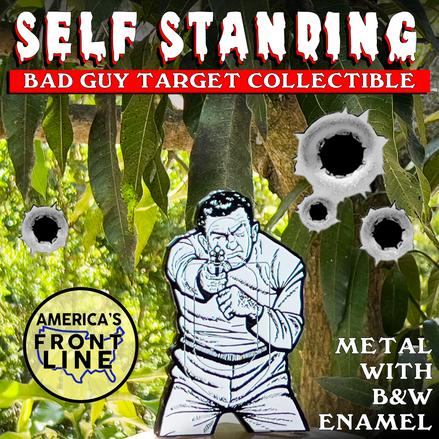 EL9-009B Huge Bad Guy target range firearms instructor challenge coin HSI NYPD LAPD FBI CIA self standing