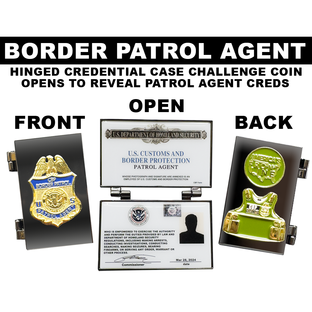 BL14-17 Border Patrol Agent Credential Wallet Hinged Challenge Coin CBP