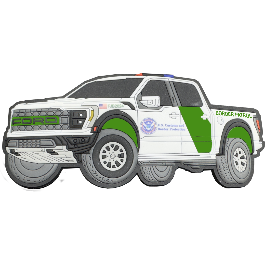 BL17-024 Challenge coin style Border Patrol Truck CBP Rubber Magnet