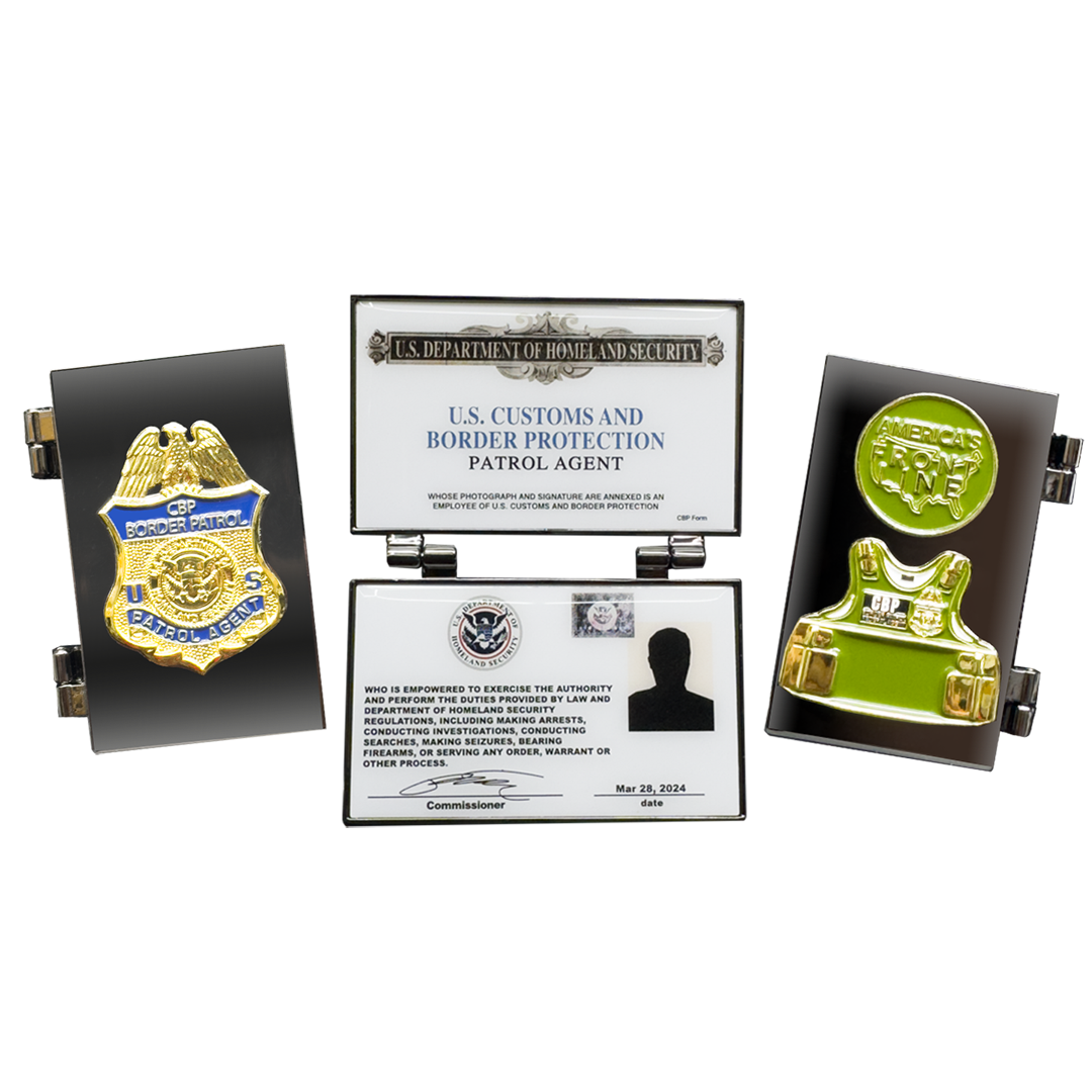 BL14-17 Border Patrol Agent Credential Wallet Hinged Challenge Coin CBP