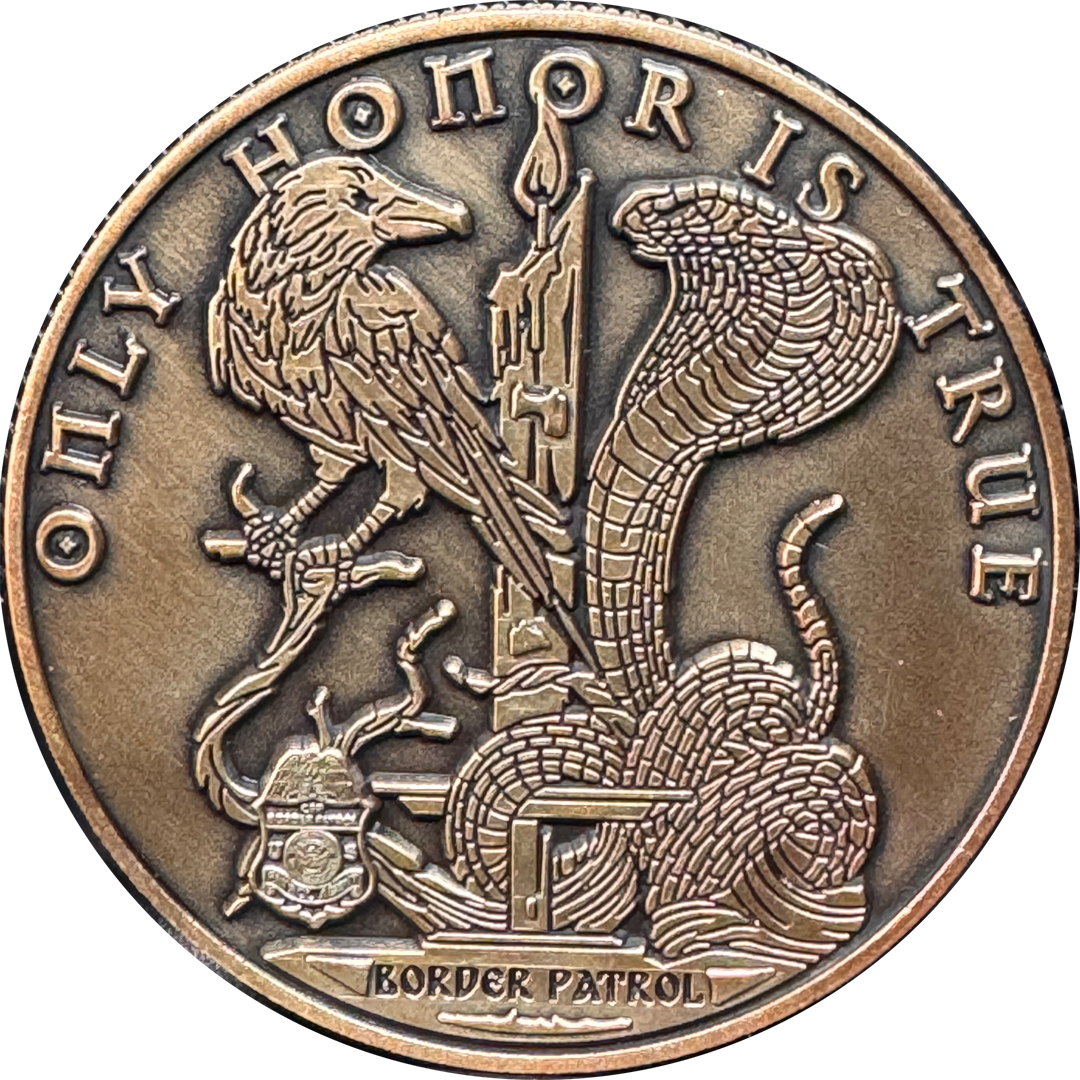 GL16-003 Border Patrol Agent Honor First Challenge Coin snake bird skull