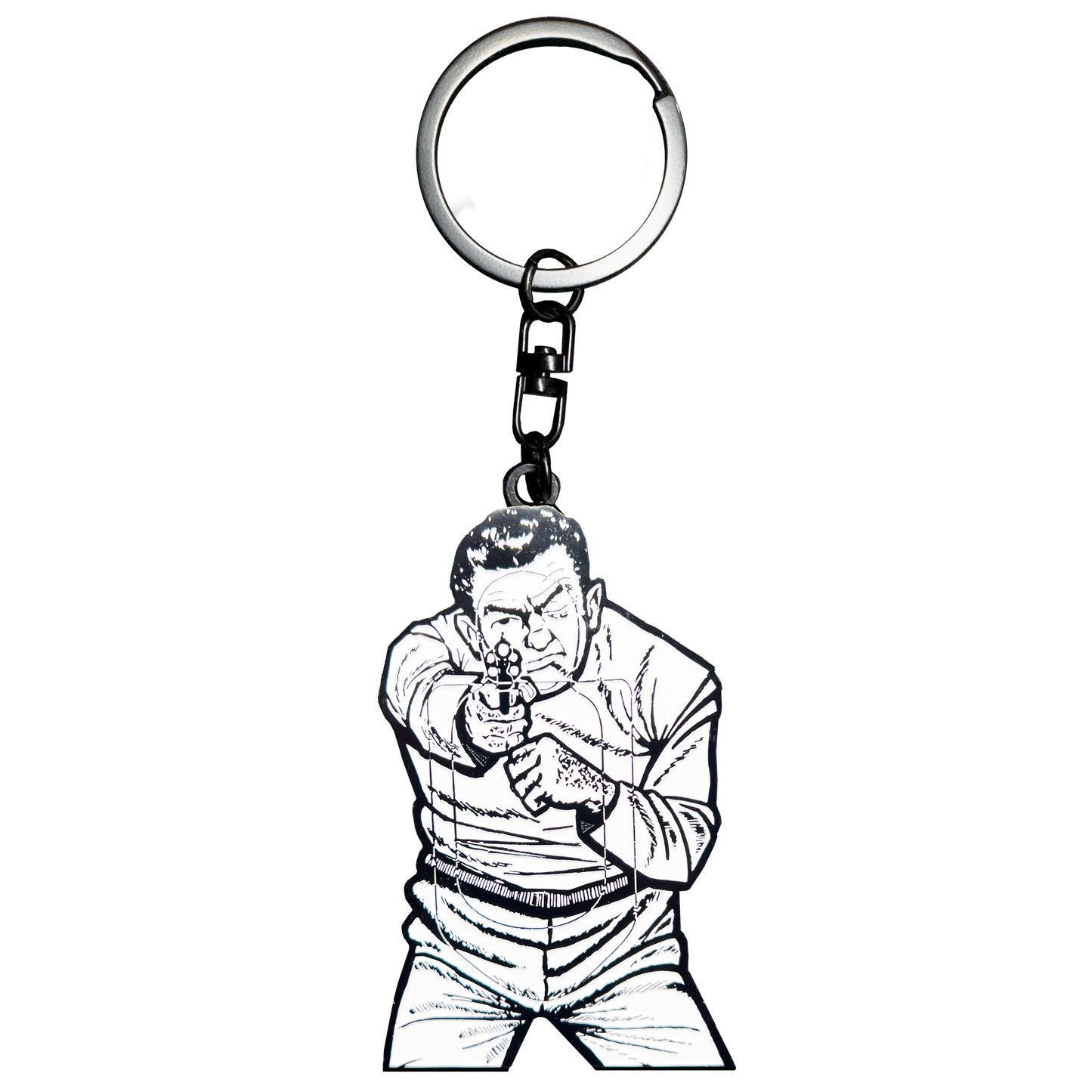 EL14-017 Bad Guy target keychain range firearms instructor challenge coin style HSI NYPD LAPD FBI CIA