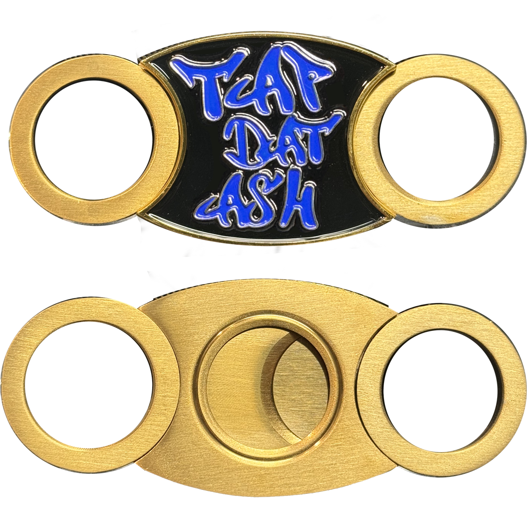 BL18-013 MTV Cribs Michael Strahan episode matching blue Cigar Cutter for Tap Dat Ash Cigar Coin