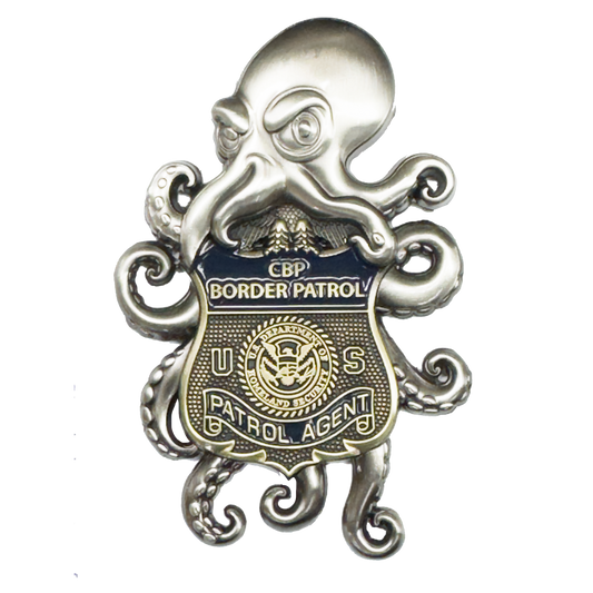 EL19-2 Border Patrol Challenge Coin BPA Agent Octopus Alligator Alcatraz