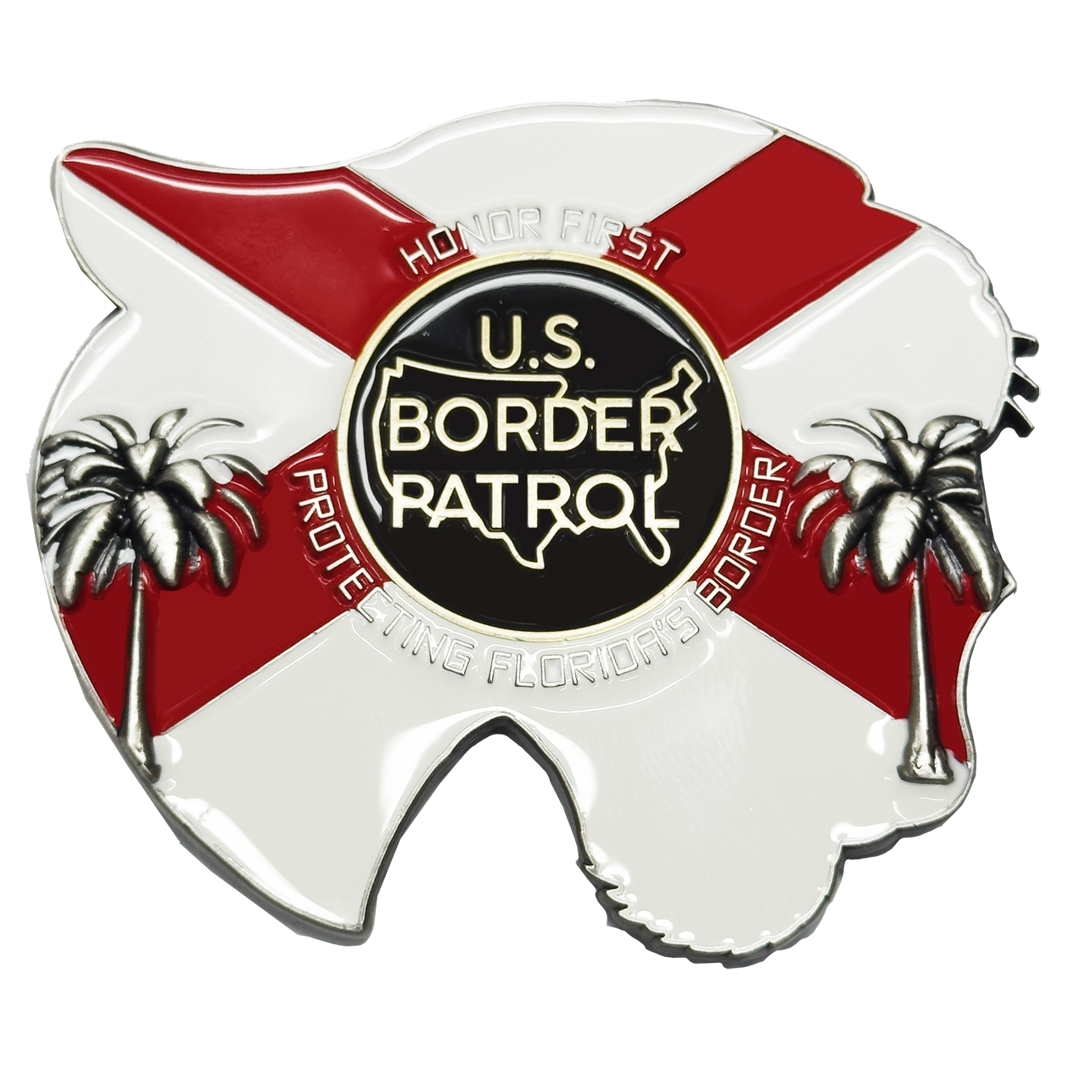 EL12-18 Panther Border Patrol Agent CBP BPA Challenge Coin Florida Gator Alligator Alcatraz style