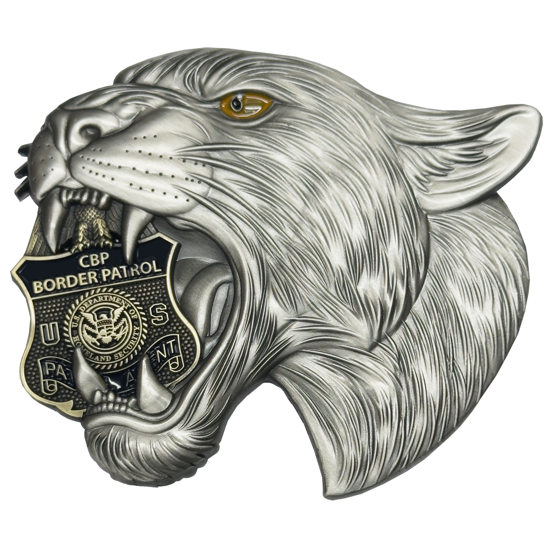 EL12-18 Panther Border Patrol Agent CBP BPA Challenge Coin Florida Gator Alligator Alcatraz style