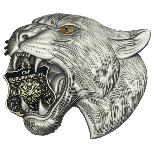 EL12-18 Panther Border Patrol Agent CBP BPA Challenge Coin Florida Gator Alligator Alcatraz style