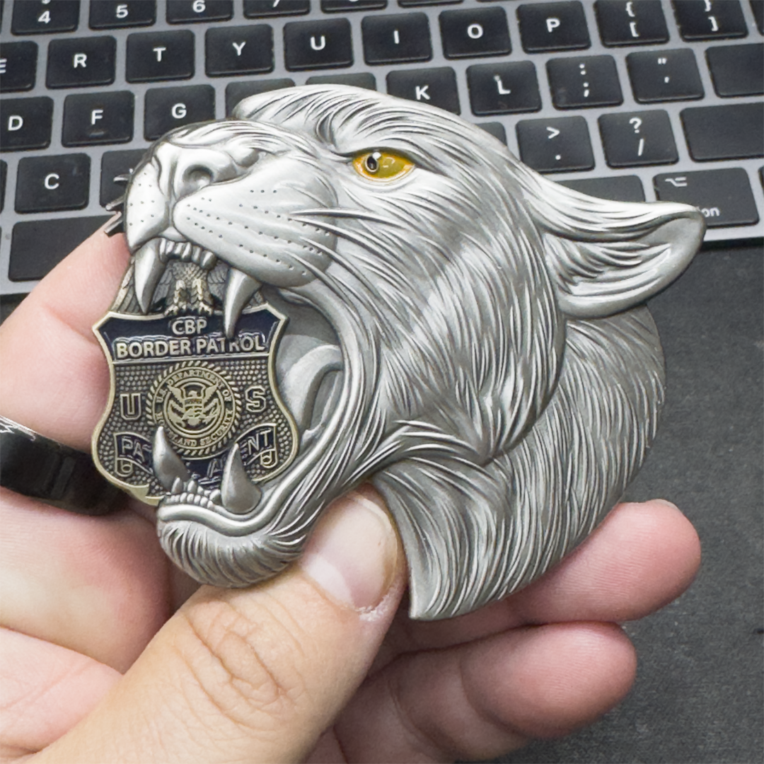 EL12-18 Panther Border Patrol Agent CBP BPA Challenge Coin Florida Gator Alligator Alcatraz style