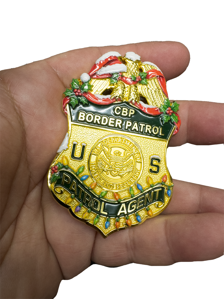 BL14-23 BP Agent Christmas Challenge Coin Border Patrol Feliz Navidad