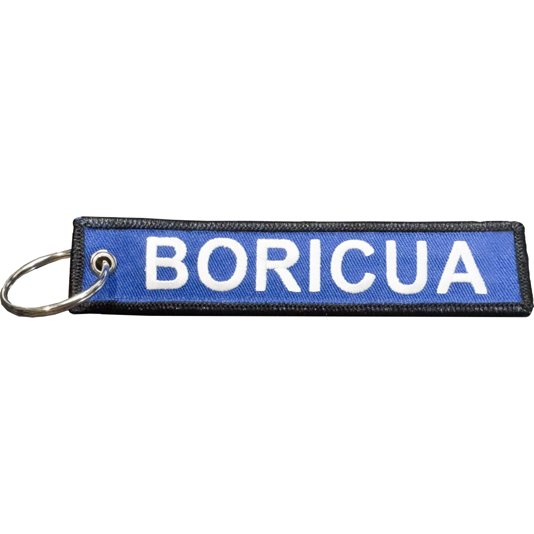 EL12-024 Boricua Puerto Rico Flag Puerto Rican Pride embroidered keychain with keyring Team PR