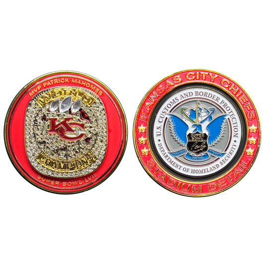 GL16-006 CBP Field Operations Border Patrol AMO Kansas City Missouri Stadium Detail Championship Challenge Coin KC
