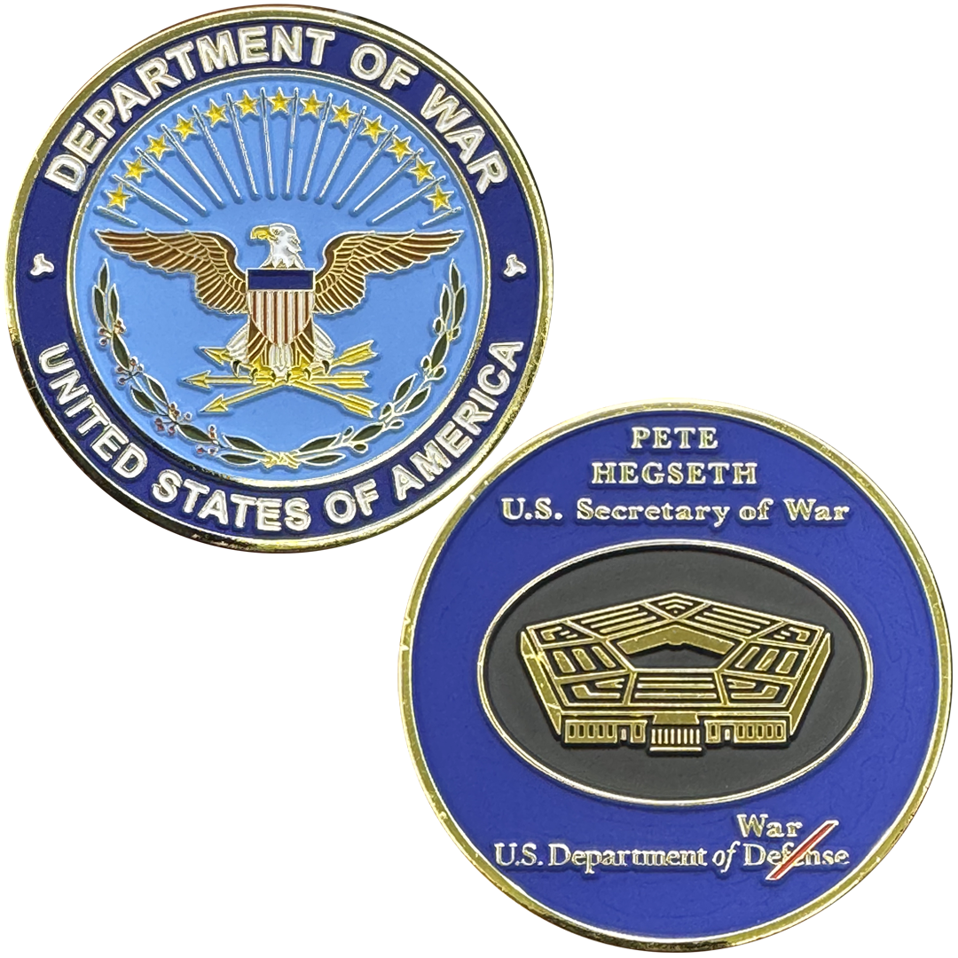 BL10-6 Secretary of War Pete Hegseth Challenge Coin honoring Midnight Hammer Department of War