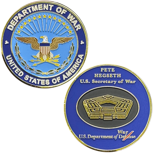 BL10-6 Secretary of War Pete Hegseth Challenge Coin honoring Midnight Hammer Department of War